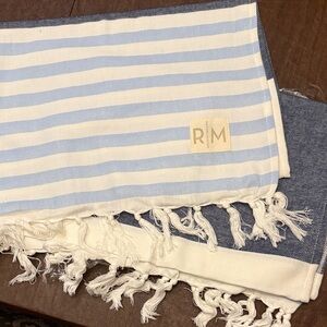 Rachel Miriam Positano Beach Towel (Light Blue and White Striped)